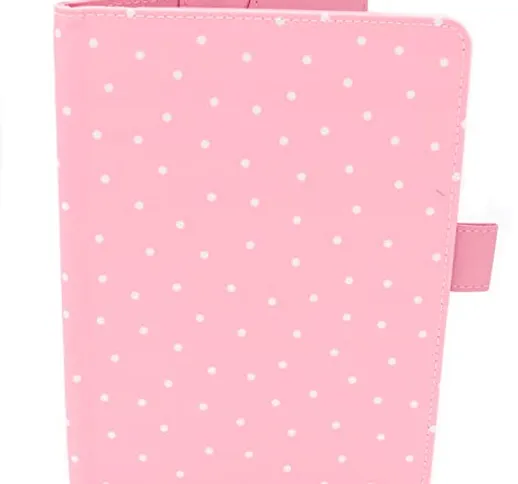 Porta Libretto Sanitario Rosa Per Neonati - Formato A5 15x20 Cm - Alette Per Riporre Presc...