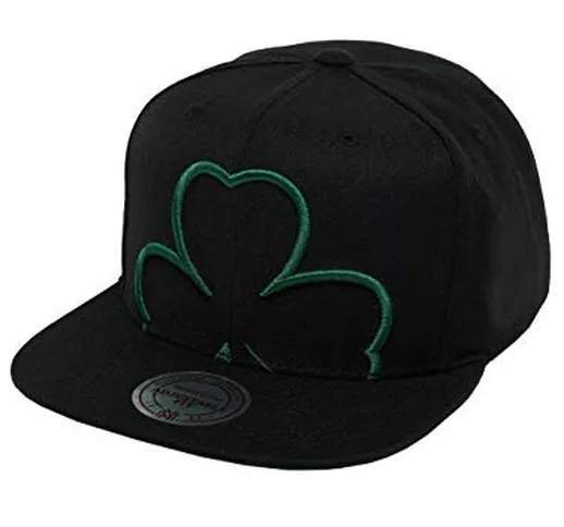 Mitchell & Ness Uomo Cappellini/Snapback Cap Raised Perimeter Boston Celtics verde Adjusta...