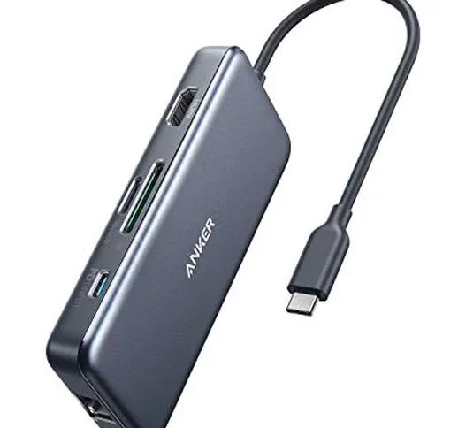 Anker Hub USB, Adattatore USB C PowerExpand+ 7 in 1 con HDMI 4K, Power Delivery 60W, Ether...