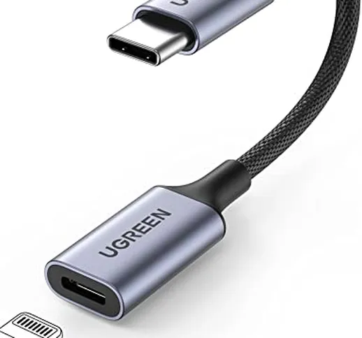 UGREEN Adattatore USB-C Lightning [MFi Certificato], USB Tipo C a Lightning Femmina Compat...