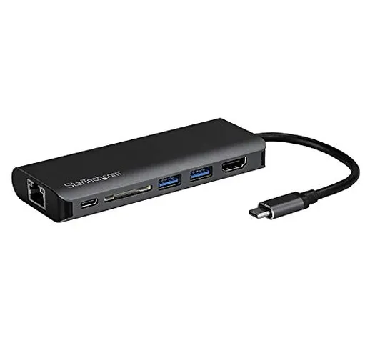 STARTECH.COM Adatattore Multiporta USB-C, Lettore Schede SD, Power Delivery, 4K HDMI, Gbe,...