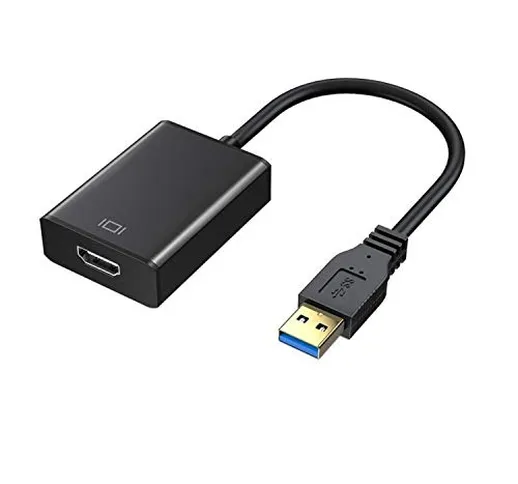 USB a HDMI Adattatore, da USB 3.0/2.0 a HDMI 1080P Full HD (da Maschio a Femmina) Video e...