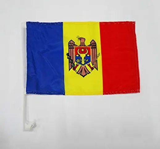 AZ FLAG Bandiera per Auto MOLDAVIA 45x30cm - BANDIERINA da Auto MOLDAVA 30 x 45 cm