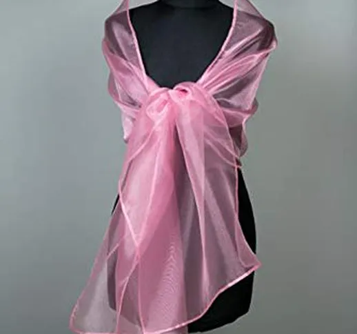 Stole donna organza scialli vestito da sposa nuziale poncho rosa mauve