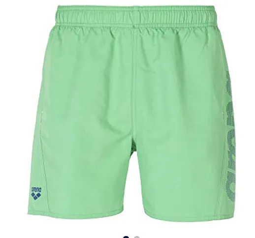 Arena B Fundamentals Logo Boxer, Pantaloncino da Mare Bambino, Verde (Green), 14-15 anni