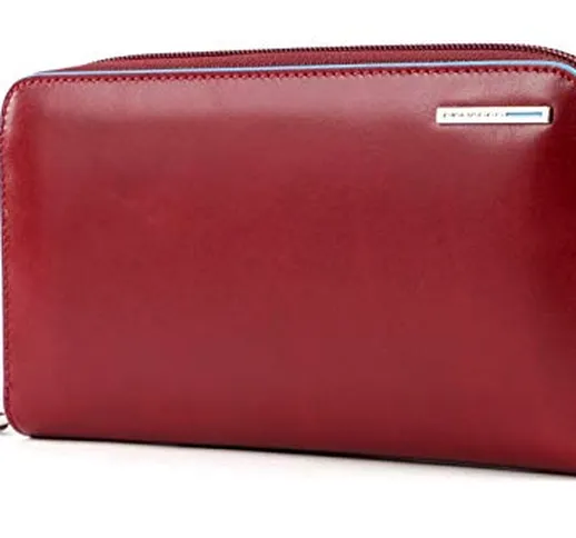 PIQUADRO Blue Square Zip-Around Women´s Wallet RFID Rosso