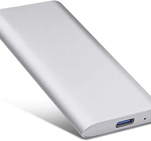 Hard disk esterno portatile da 2 TB, ultra sottile, hard disk esterno per PC, Mac, desktop...