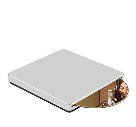 KuWFi Lettore Masterizzatore Blu Ray Dvd, USB3.0 Type-C Portable Slim Automatic slot-loadi...