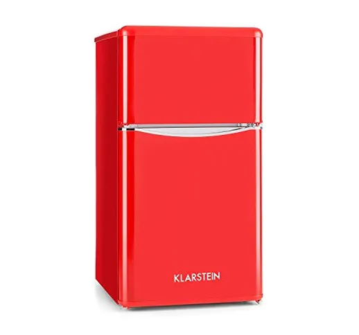 Klarstein Monroe Red - Frigorifero e congelatore, Aspetto Vintage, 61 l, congelatore da 24...