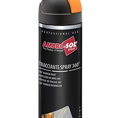 Ambro-Sol V403ARANCIOF Tracciante Marker Spray 360°, sia per Uso Professionale che Domesti...