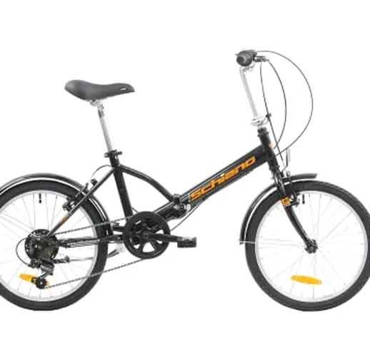 F.lli Schiano Pure, Bici Pieghevole Unisex-Adult, Nero-Arancio, 20''