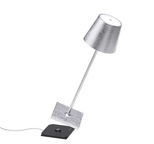 Zafferano - Poldina Pro Lampada LED Dimmerabile da tavolo, Finitura a Foglia, Protezione I...