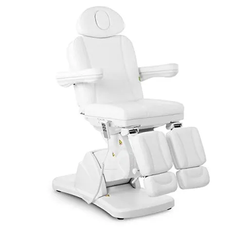 Physa Poltrona Pedicure Elettrica Sedia Estetista LA PAZ WHITE (Acciaio, Bianco, Poliureta...