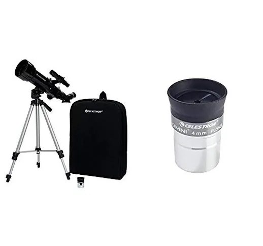 Celestron Travelscope 70 + Celestron CE93316 Oculare Serie Omni, Diametro 31,8mm, 4mm