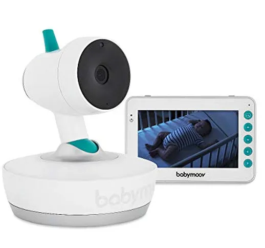 Babymoov A014417 YOO Moov Babyphone Video Motorizzato 360°, Bianco