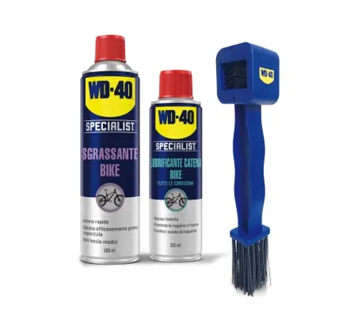 WD-40 Kit speciale per bici con sgrassatore, lubrificante e spazzola per la pulizia della...