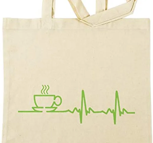 Vendax Mattina caffè Battito Cardiaco ECG Beige Borse per La Spesa Riutilizzabili