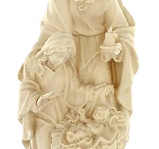 Ferrari & Arrighetti Statuina Natività: Gesù, Giuseppe e Maria, Linea da 20 cm, in Legno N...