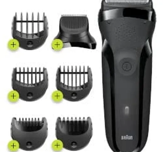 Braun Series 3 Rasoio Elettrico Barba Shave&Style 300BT 3-In-1, Regolabarba di Precisione,...
