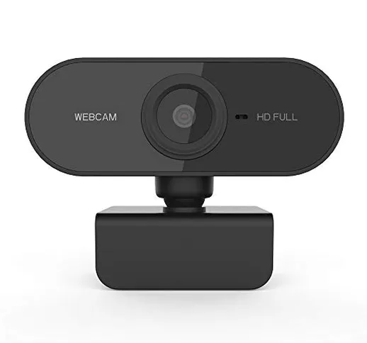 Yiize Webcam per PC, Webcam con Microfono HD 1080P 30PFS può, Ruota di 360 Gradi. Essere F...