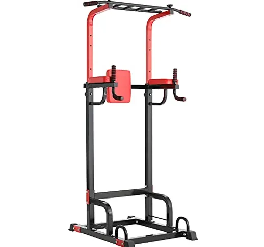 Femor Power Tower, Multifunzione Stazione con Panca per Pesi Pieghevole, Fino a 200 kg, Ba...