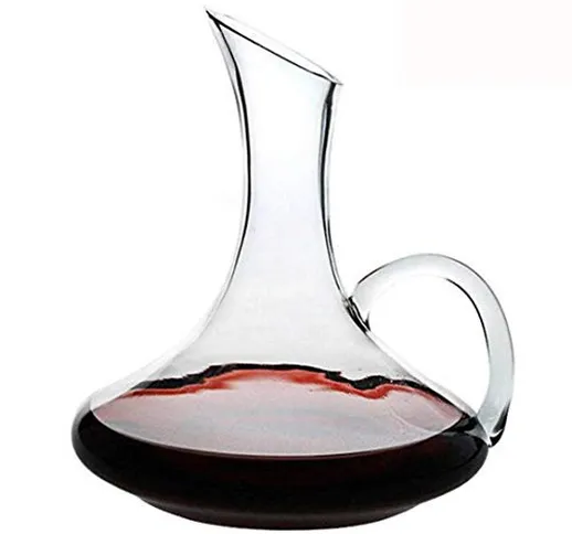 Decanter per vino rosso in vetro cristallo soffiato a mano, al 100% senza piombo, regalo e...