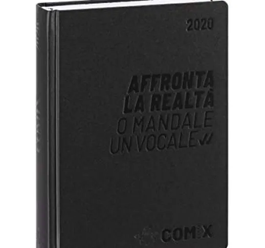 Comix Diario 2019/2020 datato 16 mesi, formato Mignon Plus 9x12.5 cm, nero scritta nero lu...