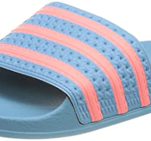 adidas Adilette W, Scarpe da Ginnastica Donna, Hazy Blue/Hazy Rose/Hazy Blue, 37 EU