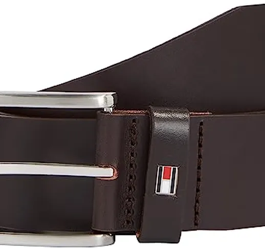 Tommy Hilfiger Cintura Uomo New Denton 4.0 Belt Cintura in Pelle, Marrone (Testa Di Moro),...