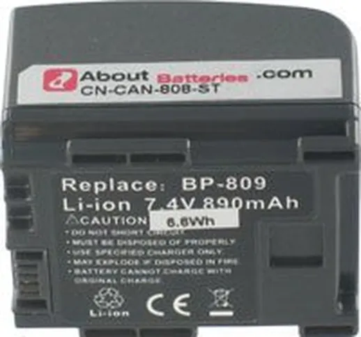 Batteria per CANON HG20, 7.4V, 890mAh, Li-ion