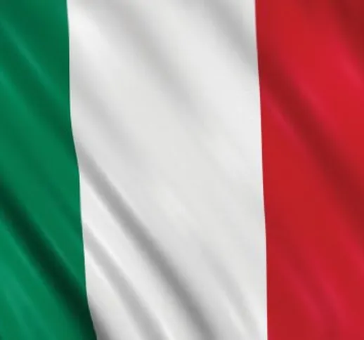 BANDIERA ITALIA ITALIANA TRICOLORE cm. 70 x 50 poly lucido acetato