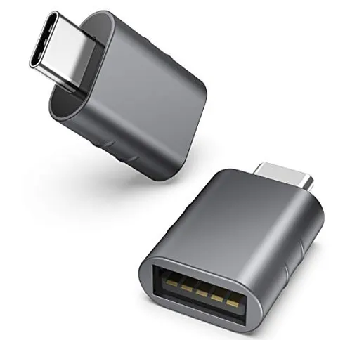 Syntech Adattatore da USB C a USB [2 pezzi], Adattatore USB Type C, Conversione da Thunder...