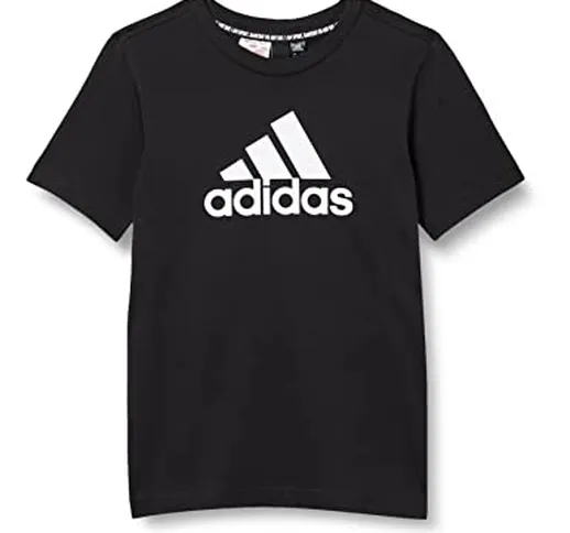 Adidas YB MH Bos T, T-Shirts Bambino, Black/White, 7-8A