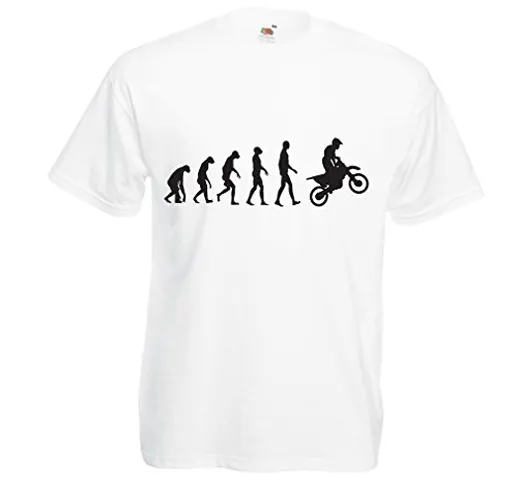 lepni.me Maglietta da Uomo Evoluzione del Motocross Equipaggiamento per Moto da Bicicletta...