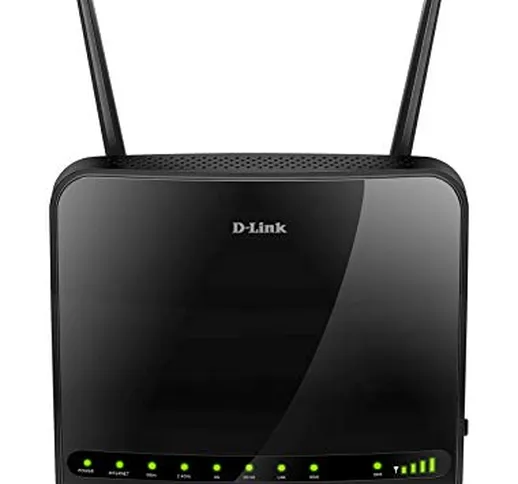 D-Link DWR-953 Router 4G LTE Wireless Dual Band AC1200, 4 Porte LAN Fast Ethernet, Slot pe...