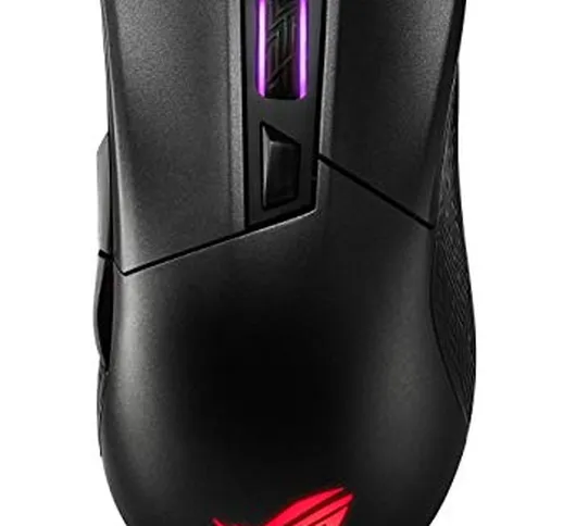 Asus ROG Gladius II Wireless Mouse Gaming, doppia connettività wireless da 2.4 GHz - Bluet...