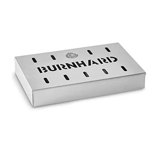 BURNHARD Affumicatore Box 21 x 13 x 3,5 cm | Accessorio per Barbecue Rotondi | Contenitore...
