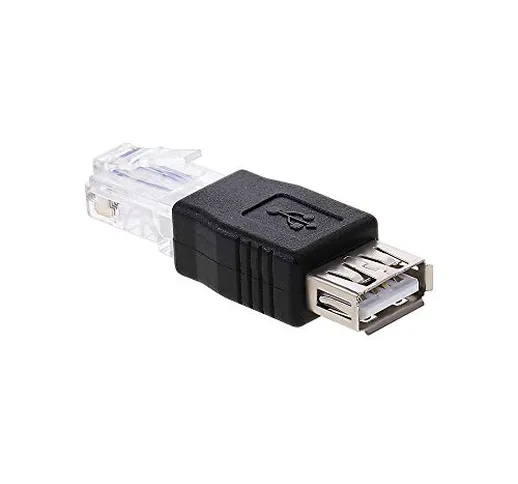 docooler Adattatore da USB a RJ45 Adattatore USB2.0 da Femmina a Ethernet RJ45 Maschio