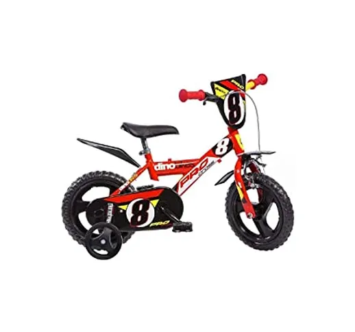 Dino Bikes 123 GLN bicicletta serie 23 con rotelle e freno anteriore per bambini dai 3 ai...
