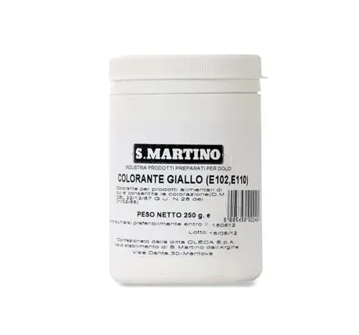 S.MARTINO - Colorante per Uso Alimentare Colore Giallo, 1 Barattolo da 250 gr, ideale per...