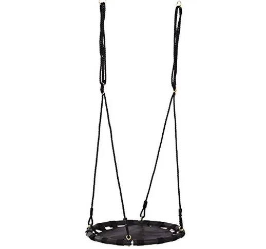 homcom Altalena con Rete Traspirante per Bambini da Giardino Φ60x3.5cm Nero