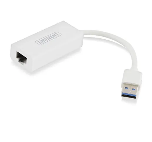 Eminent EM1017 Adattatore USB 3.0 a RJ45 Ethernet LAN 10/100/1000, Scheda di rete Gigabit...