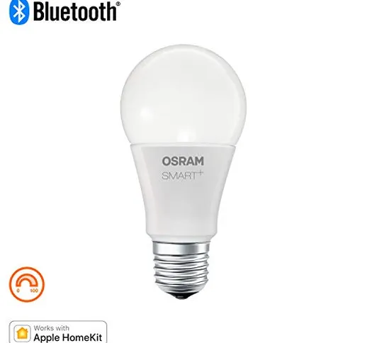Osram Smart+ Lampadina LED Bluetooth Compatibile con Apple Homekit e Android Goccia, E27,...