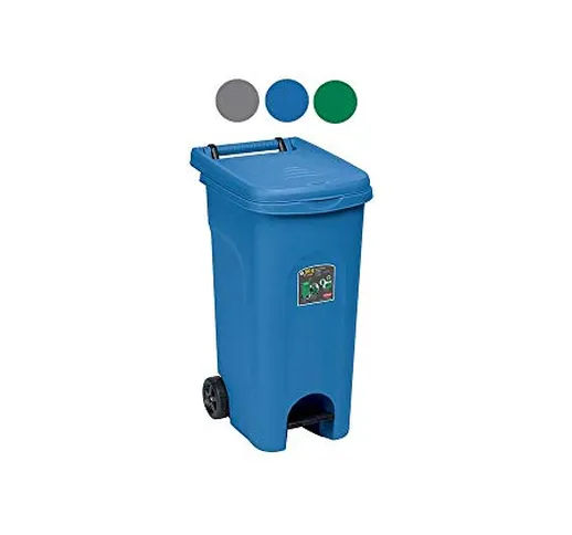 BIDONE ECO SYSTEM 80 LT CON PEDA AZZURRO