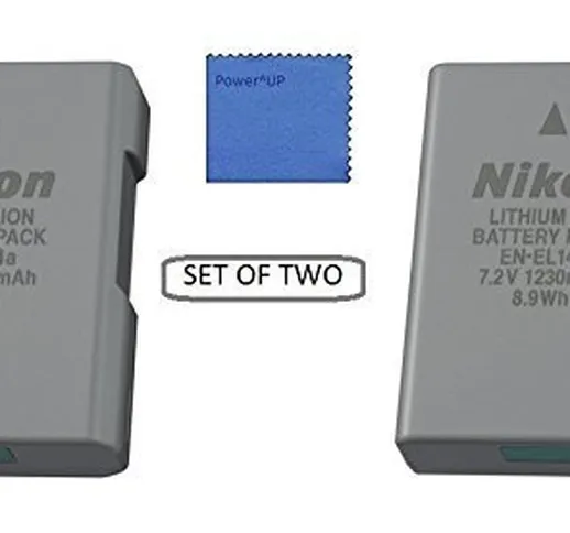 { 2 Pezzi } Nikon EN-EL14a Batteria al Lithium-Io per Nikon Df, D3100, D3200, D3300, D5100...