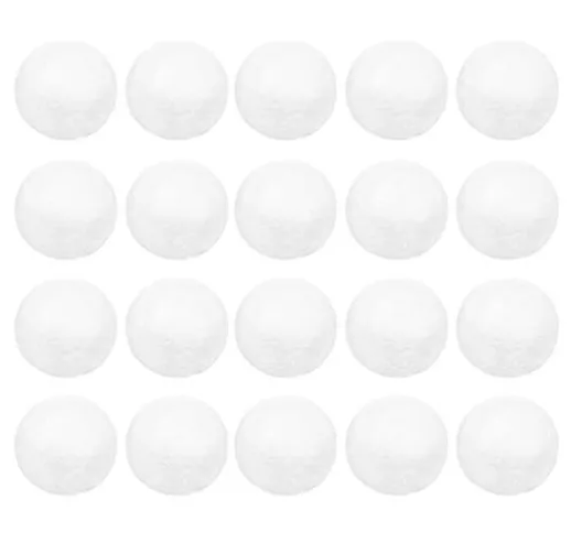 Toyvian 20 palle di polistirolo 8 cm palline in bianco per albero Natale decorazioni fai d...