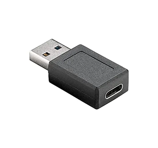 Goobay 45400 Adattatore da USB 3.0 SuperSpeed a USB-C, Nero