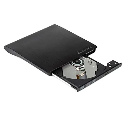 SALCAR USB3.0 Masterizzatore CD DVD Esterno Portatile Slim Lettore DVD Esterno per PC, 9.5...