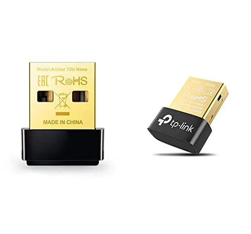 TP-Link Archer T2U Nano Adattatore USB Scheda di Rete & UB400 Adattatore Bluetooth USB 2.0...