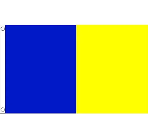 AZ FLAG Bandiera Blu E Giallo 150x90cm - Bandiera AZZURA E Gialla 90 x 150 cm